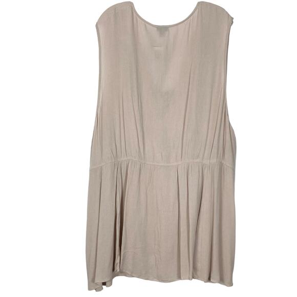 NWT TORRID Top 6X Beige Crochet V-Neck Lace-Up Bow-Tassels Fit&Flare Flounce - Picture 3 of 7